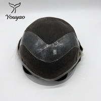 Sistema de Fácil Colocación de Peluca para Hombre sin Pegamento, con Base de PU y Encaje Suizo, 100% Cabello Humano