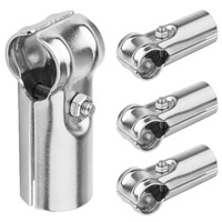Abrazadera en T de 1 pulgada para valla de malla, de acero inoxidable 201, pulida, antivibración, para rieles de extremo