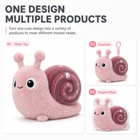 Peluche Escargot Rose Personnalisée Direct Usine, en Coton PP Ultra Doux, Anti-Stress, Idéale Anniversaire, OEM/ODM pour Marques à Marque Blanche