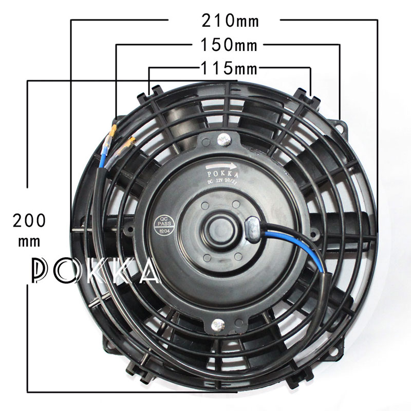 POKKA Wholesale Car Air Condenser Fan Electric Cooling Radiator Fan 8" 9" 10" 12" 14" Inch