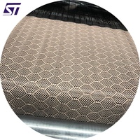Tissu en fibre de carbone 3k, tissu Jacquard en nid d'abeille, hexagone doré, tissu hybride en carbone et aramide avec