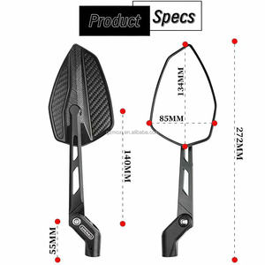 SHENAO กระจกมองหลังรถจักรยานยนต์, อลูมิเนียมคาร์บอนไฟเบอร์สำหรับยามาฮ่ามิโอ/แจ๊ส/แกรนด์ฟิลาโน่360กระจกมองข้าง HD ปรับได้ - Product Image 2
