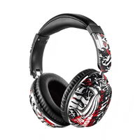 Casque sans fil BT500 pour peinture, casque de jeu graffiti, casque stéréo supra-auriculaire, casque BT avec micro LED