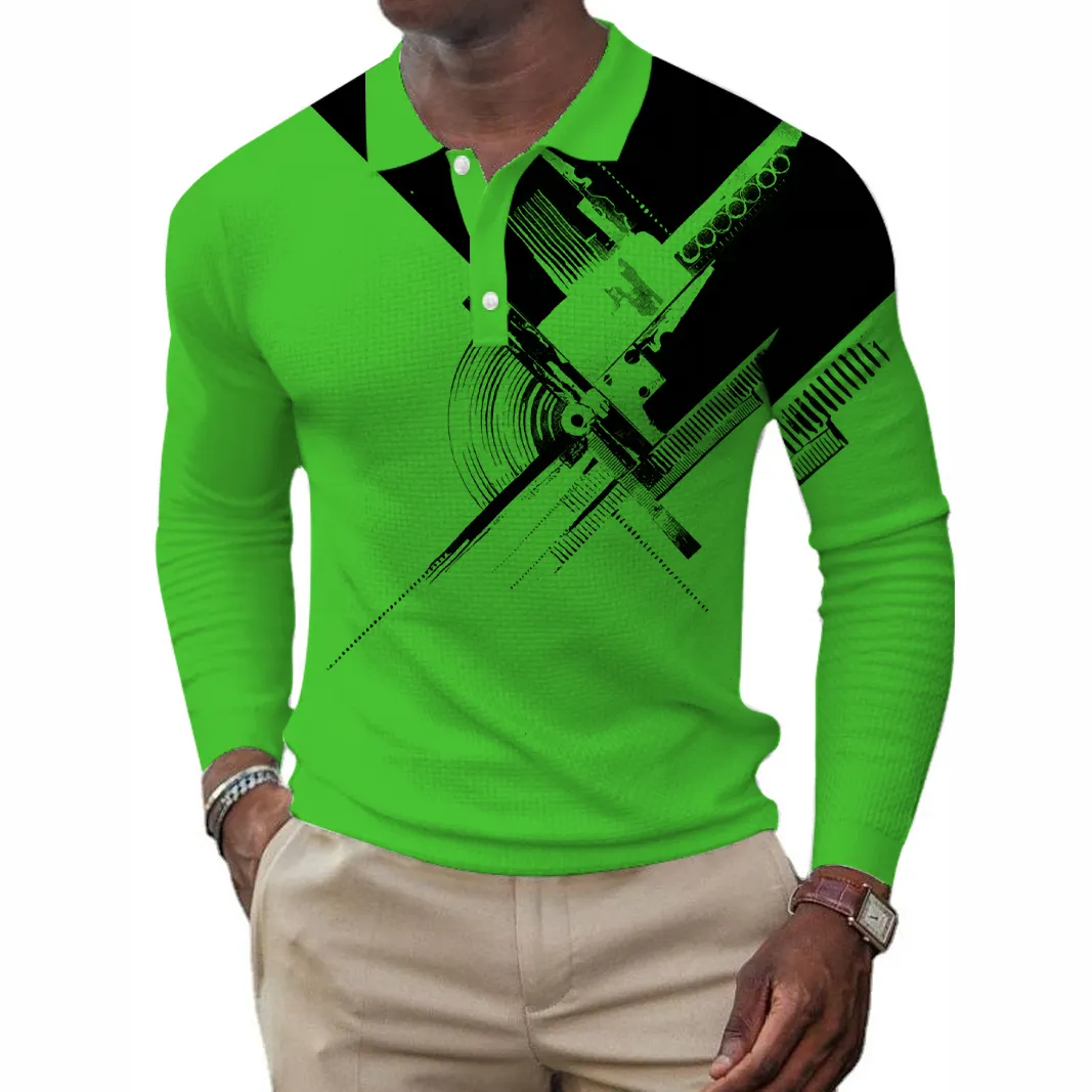Uniforme personalizado de camisas de malha para homens de manga comprida polo de golfe camisas polo para camisas masculinas