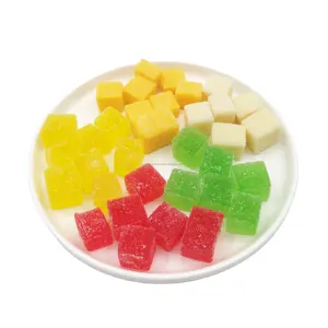 Bulk Groothandel Diverse Suiker Gecoate Kubus Vorm Snoep Gummies Leverancier Fruitige Smaak Gummy Snoep