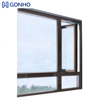 Fenêtre à battant fixe insonorisée ultra-mince verticale 48 x 60 de conception française GONHO Custom Security House Hopper Window Basement Design