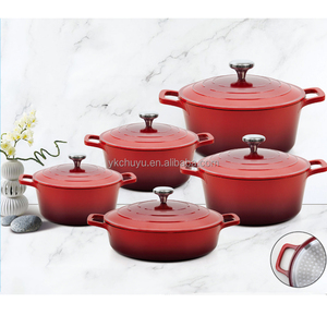 Bộ nồi chảo Đức chất lượng cao <span class=keywords><strong>10</strong></span> món màu đỏ, chất liệu nhôm đúc phủ chống dính, dùng được trên bếp từ - Product Image 1