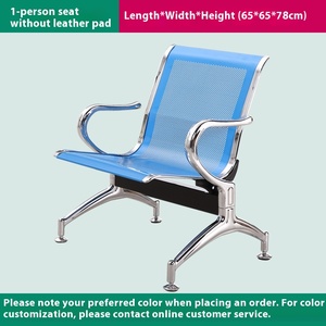 Chaise d'attente trois places en acier inoxydable pour aéroports, hôpitaux, bureaux et hôtels - Product Image 6