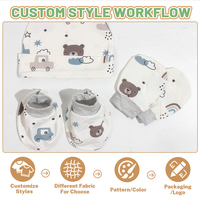 Ensemble personnalisé de chapeaux, gants et chaussures pour bébés unisexes, imprimé animal rayé, coton biologique ultra doux et respirant, pour toutes les saisons