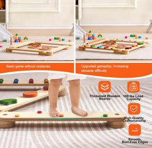 Trave di Equilibrio in Legno Ecologica e Resistente, Pietre per Equilibrio, Tavole di Equilibrio Montessori per Bambini 5-7 Anni - Product Image 4