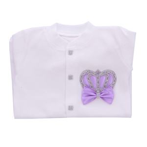 Conjunto de ropa de manga larga para niña, Pelele de tejido de algodón, zapatos coronados para recién nacido a 12 meses, nuevo diseño personalizado, 4 piezas - Product Image 6