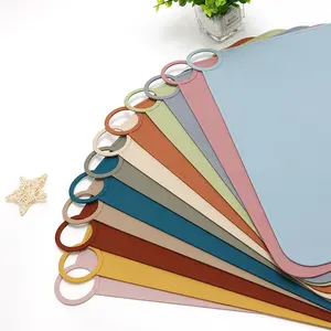Kids Baby Soft feeding food grade non-slip waterproof table dining toddler dinnerware placemat Motivate Silicone Drawing Mat