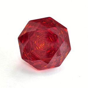 พลอยซินเซียมเซอร์โคเนียสีแดง CZ ตัดดอกกุหลาบแปดเหลี่ยม - Product Image 4