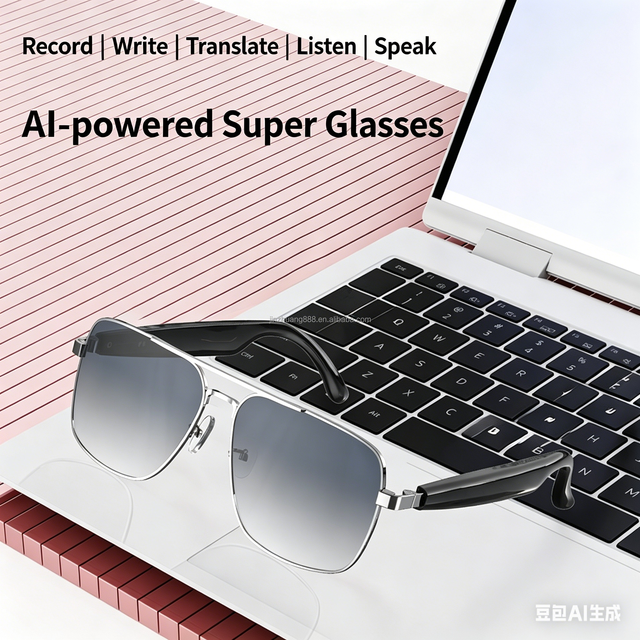 Smart AI Translation Bluetooth Glasses Real-Time Voice Simultaneous Interpretation Party Novelty Gadget for Meeting Travel