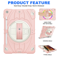 Étui robuste pour tablette avec cadre texturé en silicone et poignée antidérapante, housse de protection pour iPad 10.2 2019/2020/2021 pour le divertissement à domicile
