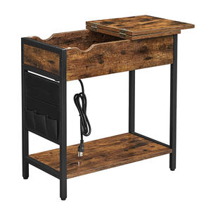 Table basse en bois massif, meuble de maison, avec Station de recharge et Ports USB et sorties électriques pour petit espace - Product Image 2