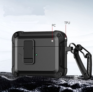 Para <span class=keywords><strong>Airpods</strong></span> de alta calidad <span class=keywords><strong>360</strong></span> protección 1 2 armadura diseño a prueba de golpes TPU PC 3 4 funda para auriculares carga inalámbrica Pro 2 Pro 1 - Product Image 5