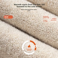 Chaussettes thermiques en molleton sans couture pour femme, 99 % coton, doublées polaire, épaisses, chaudes pour l'hiver, style JK, sans coutures, en tissu éponge