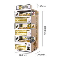Distributeur automatique de capsules à œufs torsadés de 1,6 m à trois niveaux, à monnayeur, pour jeux et jouets