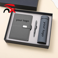 Ensemble Cadeau Promotionnel de Luxe 3 en 1 avec Logo Personnalisé en Gros : Carnet en Cuir, Tasse Thermos, Stylo, avec Boîte, Cadeau Commémoratif