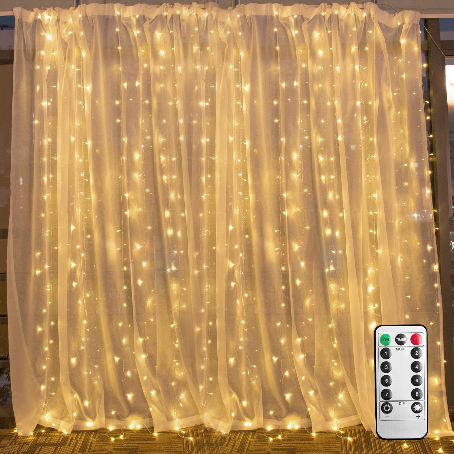 christmas curtain string light