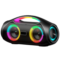 Boombox portable haute puissance avec lumières LED colorées, basses profondes et 2 micros sans fil pour karaoké et soirées