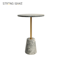 Nouveau nordique naturel marbre Base haut métal pôle moderne café Table d'appoint maison meubles chambre lit côté boisson Tables basses