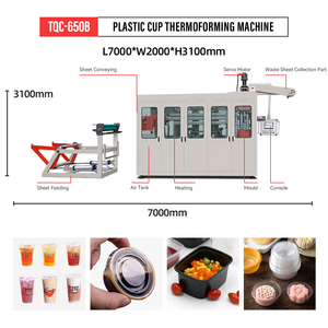 เครื่องผลิตแก้วพลาสติก PET/PP/PVC แบบใช้แล้วทิ้งอัตโนมัติเต็มรูปแบบ ราคาประหยัด พร้อมมอเตอร์ ผลิตภาพสูง เป็นมิตรกับสิ่งแวดล้อม - Product Image 5
