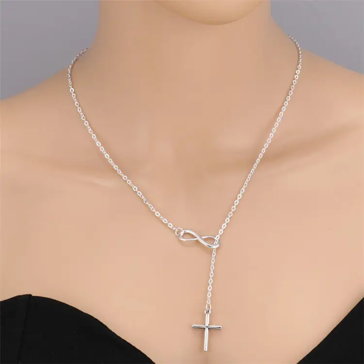 Multilayer Gold Necklace Designers Retro Pendant Necklace Figure 8 Cross Necklaces For Women