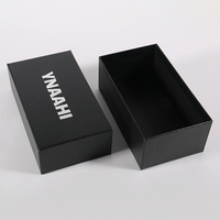 Boîte d'emballage rigide pour parfum avec couvercle magnétique, logo personnalisé, recyclable, noire, pour vin et bonbons