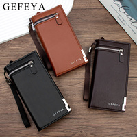 Dompet Multi-slot Bisnis Versi Korea untuk Pria, Dompet Lipat Tiga, Tas Genggam Panjang, Lapisan Poliester Tahan Air, Tempat Ponsel