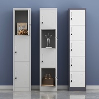 Armoire en fer pour deux personnes Casier en acier à porte unique pour chambre à coucher, école/dortoir, rangement ménager, garde-robe étroite, étagère à chaussures