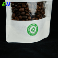Sachet Doypack en Papier Kraft Biodégradable avec Fenêtre pour Grains de Café, Noix, Thé et Présentation d'Aliments Premium