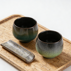 Tasse à café en céramique rustique émaillée verte faite à la main - Tasse à thé <span class=keywords><strong>artisanale</strong></span> pour latte, matcha, expresso - Vaisselle unique pour la maison et le café - Product Image 4