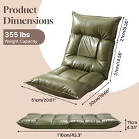Canapé pouf ergonomique moderne pliable au design personnalisé, fauteuil paresseux à angles réglables, revêtement en coton et lin, mousse haute densité