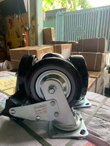 Rueda de Poliuretano de Alta Capacidad de 4-8 Pulgadas con Centro de Hierro Fundido, Galvanizada, Giratoria, con Rodamiento de Bolas Simple para Carretilla de Uso Pesado - Product Image 5