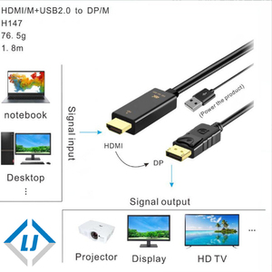 Vỏ nhựa chất lượng cao 4K * 2K HDMI để dp cáp 4K 60Hz với USB cung cấp điện - Product Image 4