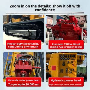 추적 공압 1000 미터 물 우물 드릴링 장비 광산 드릴링 용 대형 엔지니어링 유압 장비 - Product Image 3