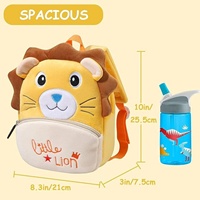 Sac à dos léger en peluche douce pour enfants, motif animaux de dessin animé, avec fermeture éclair, ventilé et lavable, pour bébés, garçons et filles