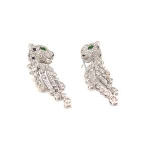 ต่างหูสไตล์เสือดำทอง14kt กับเพชรในห้องทดลองที่ทันสมัยสำหรับงานแต่งงาน/อุปกรณ์เสริมที่ได้รับการรับรองจาก IGI - Product Image 2