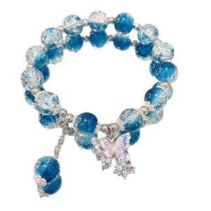 Bracelet pour femme et fille, style 'Sweet Girl', avec perles de pierre, perles de verre et perles de cristal colorées, motif papillon - Product Image 5