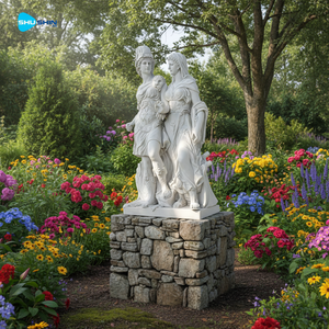 Escultura de Mármol de Dos Diosas Clásicas <span class=keywords><strong>Guerreras</strong></span> Griegas Antiguas, Tallada a Mano, Estatua Duradera para Jardines Exteriores y Áreas Públicas - Product Image 6