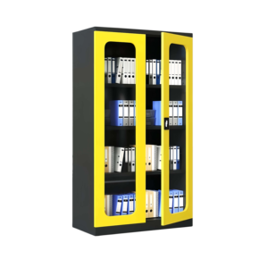 Gabinete de Herramientas Compacto, Comercial e Independiente con Cuatro Niveles y Sin Paneles Colgantes en Color Negro y Amarillo. - Product Image 1
