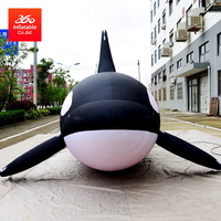 Baleine géante gonflable de 7M, baleine dauphin gonflable publicitaire