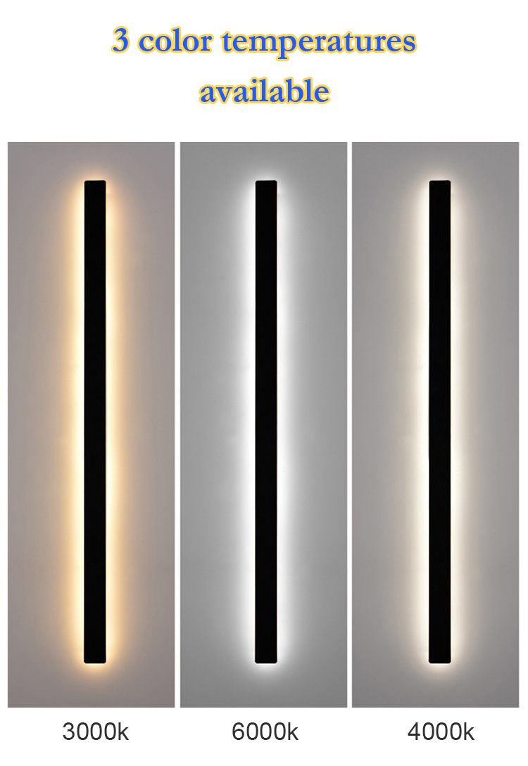 Overseas Warehousing Long Strip Ip65 Led Wall Lamp Exterior Wall Lights Outdoor Garden Linear Exterior Wall Light · image 4