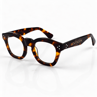 Montures de lunettes rondes vintage en acétate épais avec logo personnalisé, fabriquées à la main, pour verres optiques sur ordonnance, avec rivets à trois points, prêtes à être expédiées