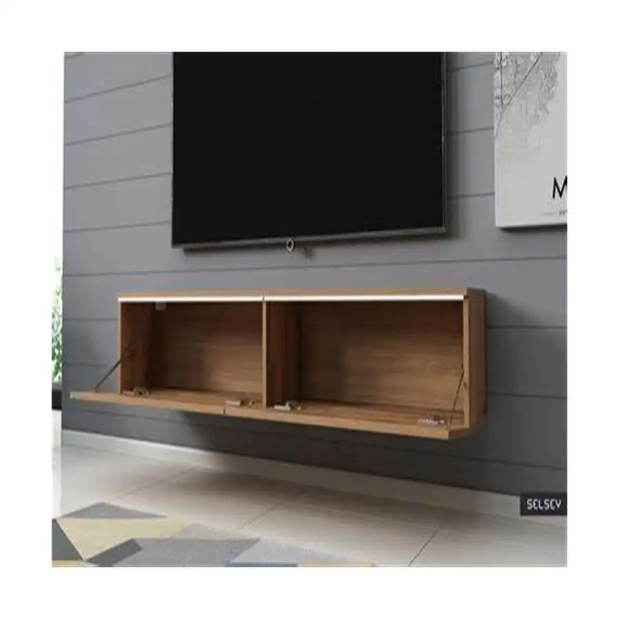 Luxury design TV stand set leather and marble TV cabinet coffee table for living room furniture