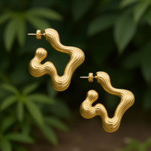 Boucles d'oreilles tendance en acier inoxydable 316L avec placage or PVD, durables et résistantes - Product Image 3