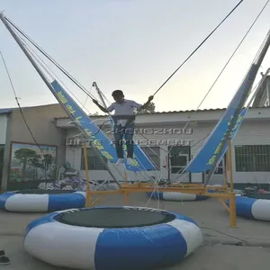 Trampolín infantil de entretenimiento para interiores y exteriores, equipo de parques, arnés elástico de salto, trampolín inflable de 16 pies en venta