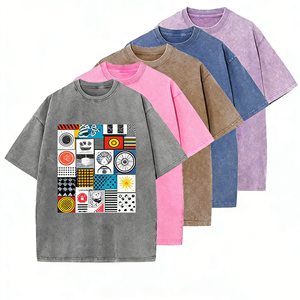 Men’s Private Label Manufacturer Heavyweight Custom Washed Vintage Drop Shoulder Loose High Quality 100% combed Cotton <b>Tshirt</b> - Product Image 1